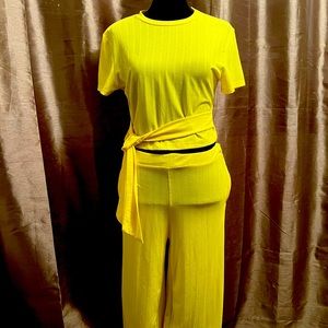 Two Piece Yellow pants set